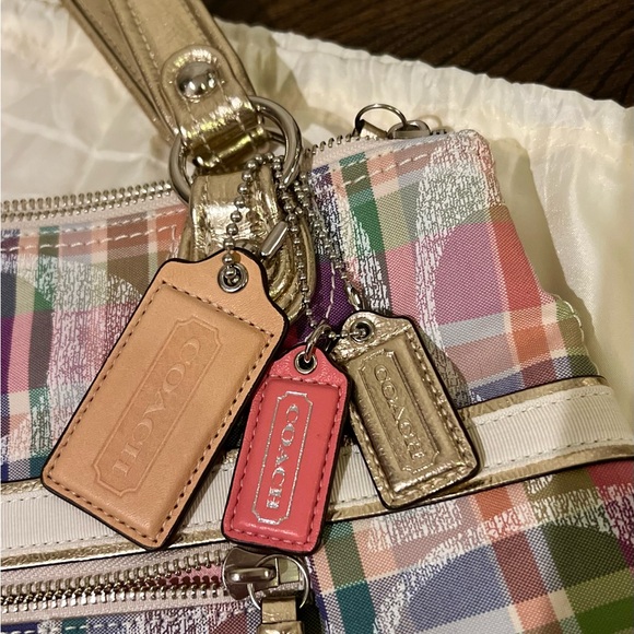 Coach Poppy Madras Large Handbag Tote, Exc Cond. - Picture 2 of 9